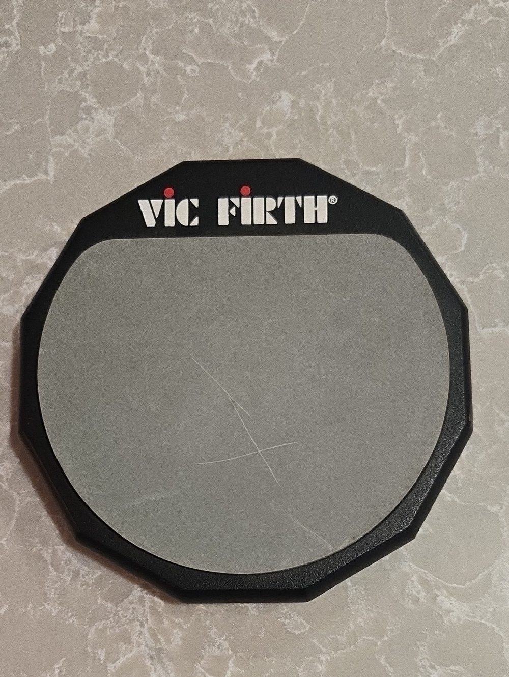 Vic Firth Practice Pad — Gray Surface with Black Rim